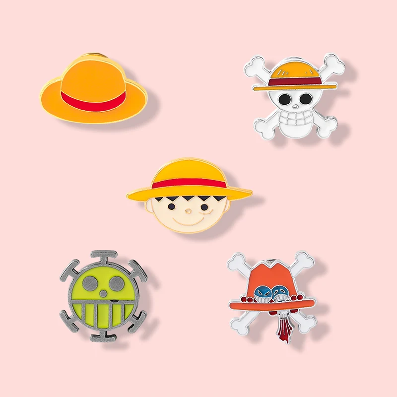 ONE PIECE Enamel Pin Ocean Adventure Anime Brooches Lapel Badge Childhood Cartoon Hat Enamel Pins