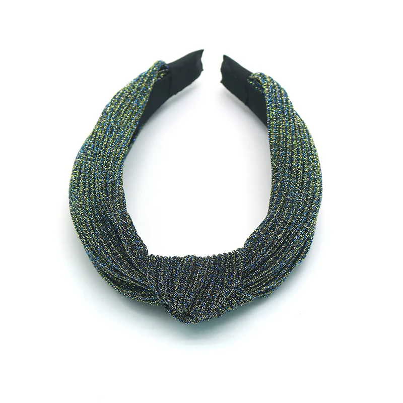 
New Arrival Chic Design 100% Polyester Luxury Bling Cross Knot Womens Headbands 