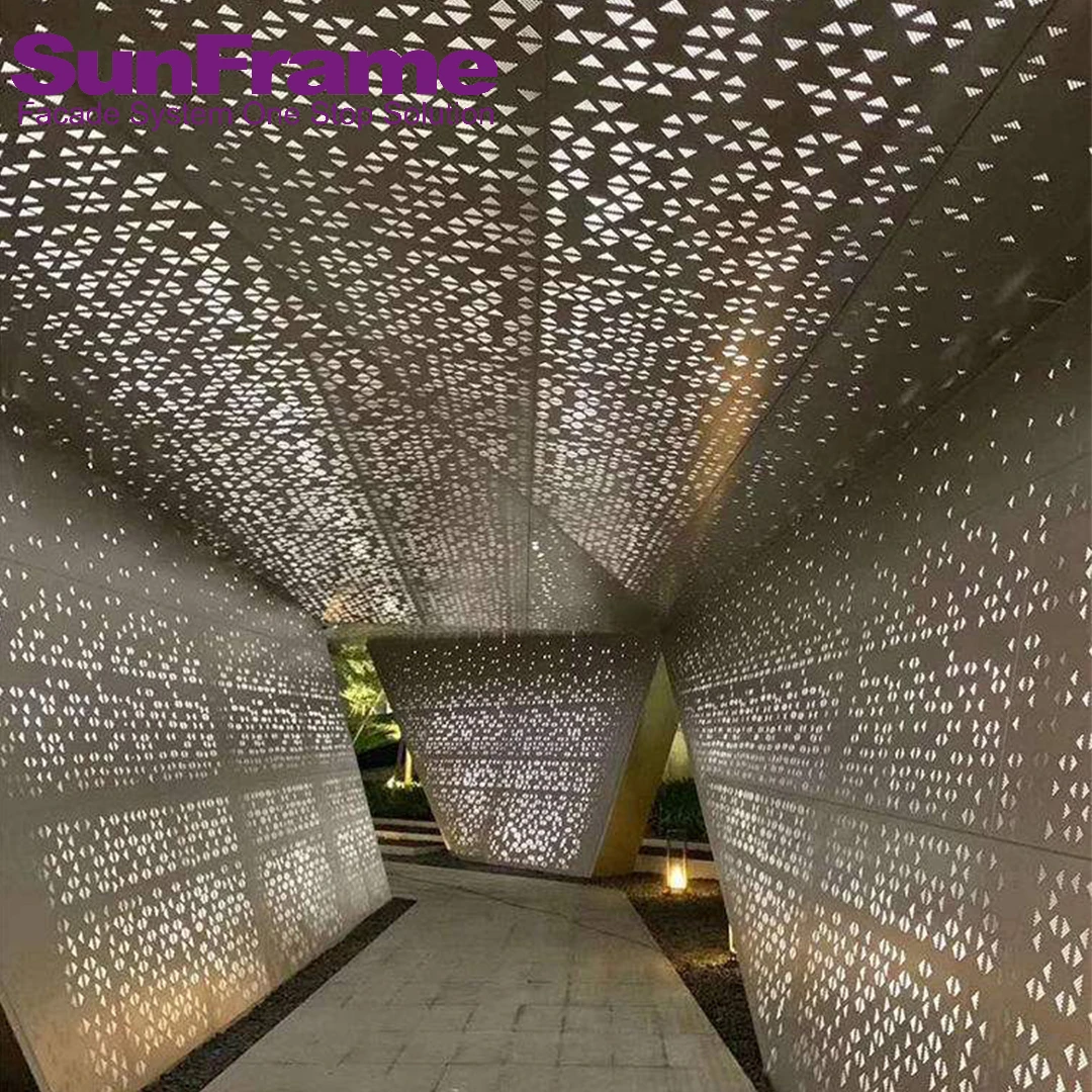 High Quality Customized 3D Pattern Aluminum Facade Panel Modern Exterior Building Wall Cladding Solid Aluminum Hotels Malls