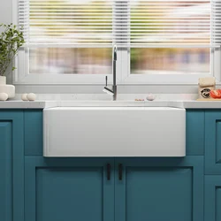 Multi-style ceramic kitchen sink single bowl fireclay farmhouse sink custom sink kitchen