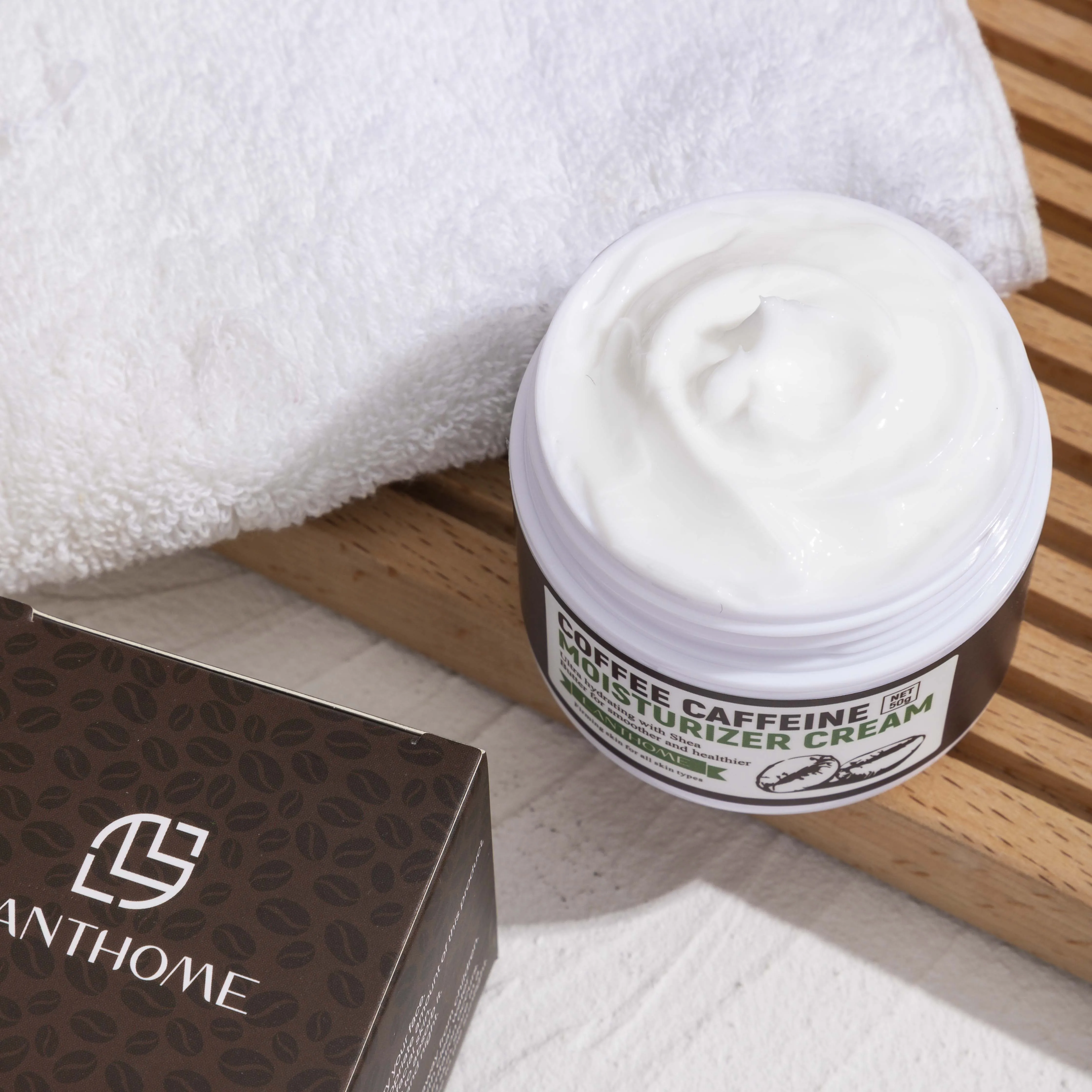 Lanthome private label pure organic deep nourishing face slimming anti-aging lotion cream  Coffee caffeine moisturizer cream