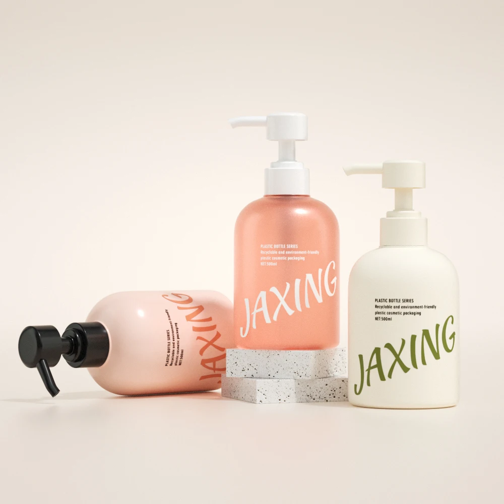 Luxury eco friendly pcr packaging 300 400 500 600ml plastic recycled empty cosmetic hand wash shampoo body lotion pump bottle