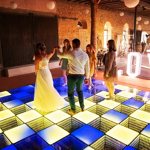 Outdoor Square 3D Infin Mirror Wedding Led Dance Floor Panels Decoration Night Club Rgb Starlight Light Dance Floor Magnetic