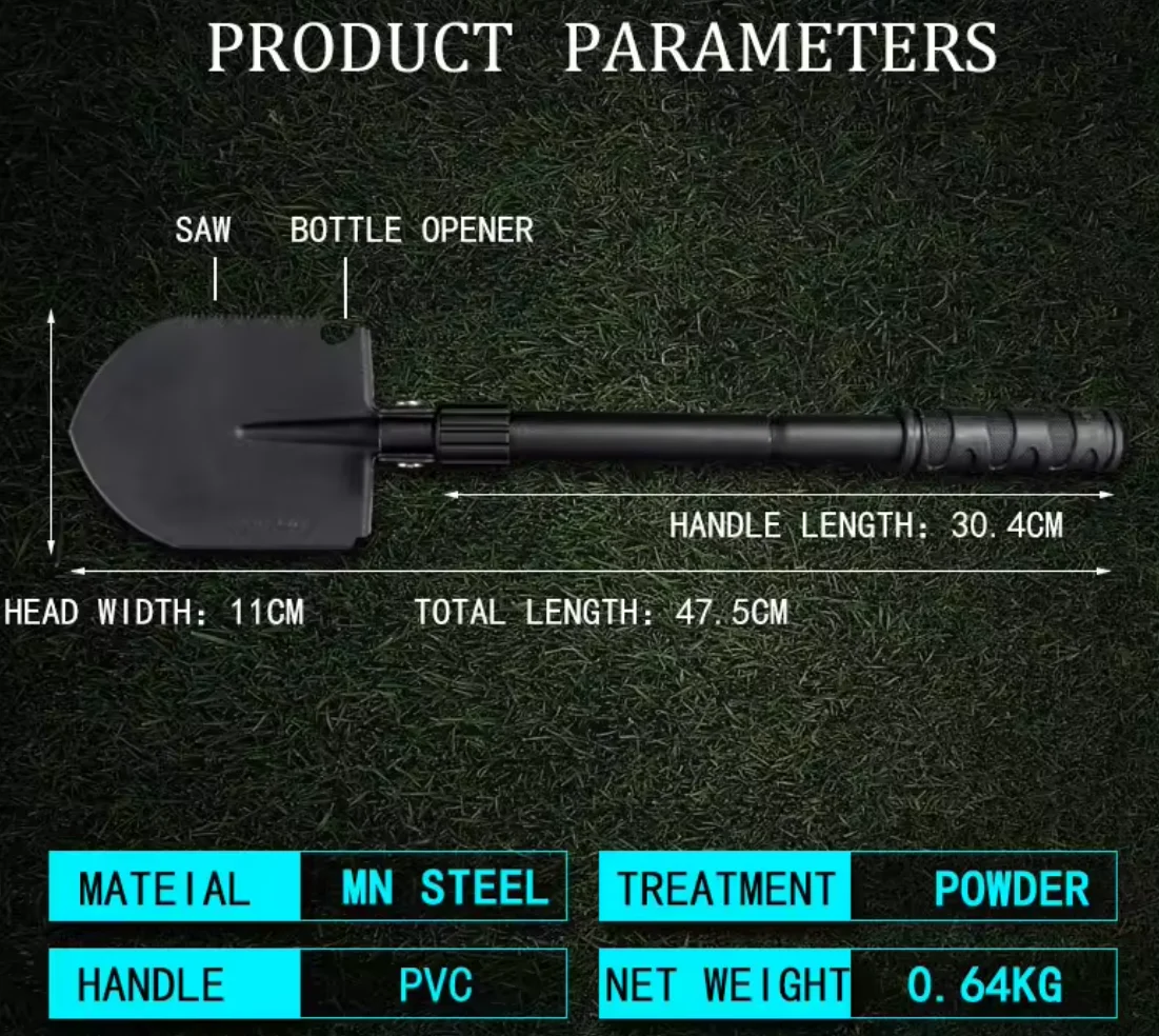 Hot Sales Mini Multi-function Folding Shovel With Efficient Two-way Staggered Saw tooth