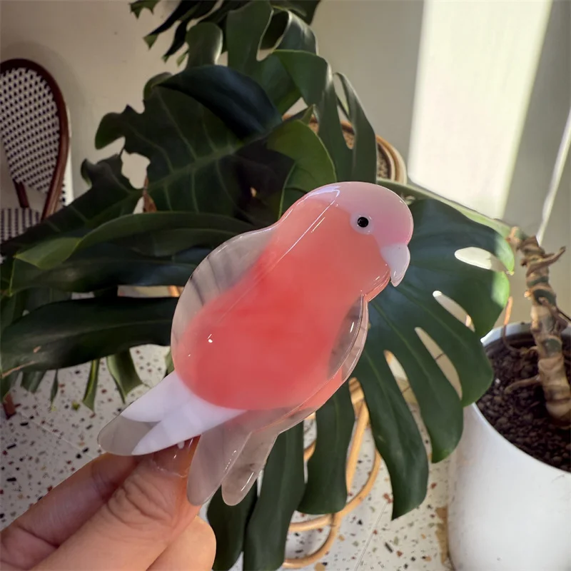 2024 New Design Cute Bird Parrot Flamingo Owl Eagle Cellulose Acetate Girl Hair Claw Women Hair Clip