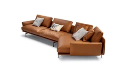 Get Back sofa Luxury Italian Genuine Leather Sofa Modern Living Room Luxury Corner Sectional Sofa set