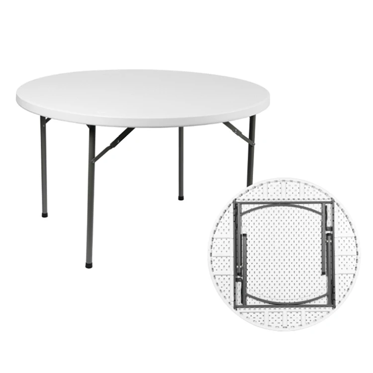 Heavy Duty Fold Away Comfort Event Outdoor Plastic 5 ft 60 inch Round Folding Banquet Tables