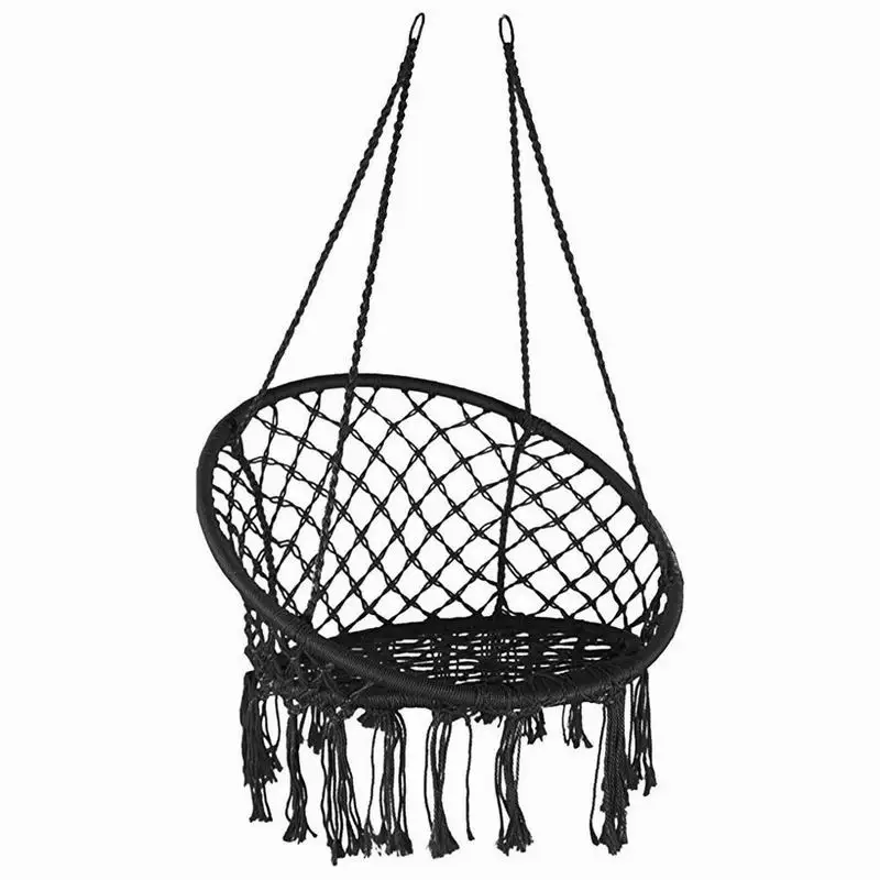Rope Single Indoor/Outdoor Use Hand-Woven Chair cotton folding camping Hanging swing Hammock