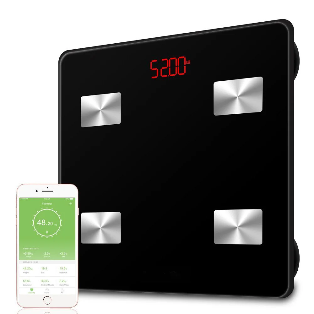 Smart Blue-tooth body fat scale BMI free app wifi bathroom scales digital weight body scale