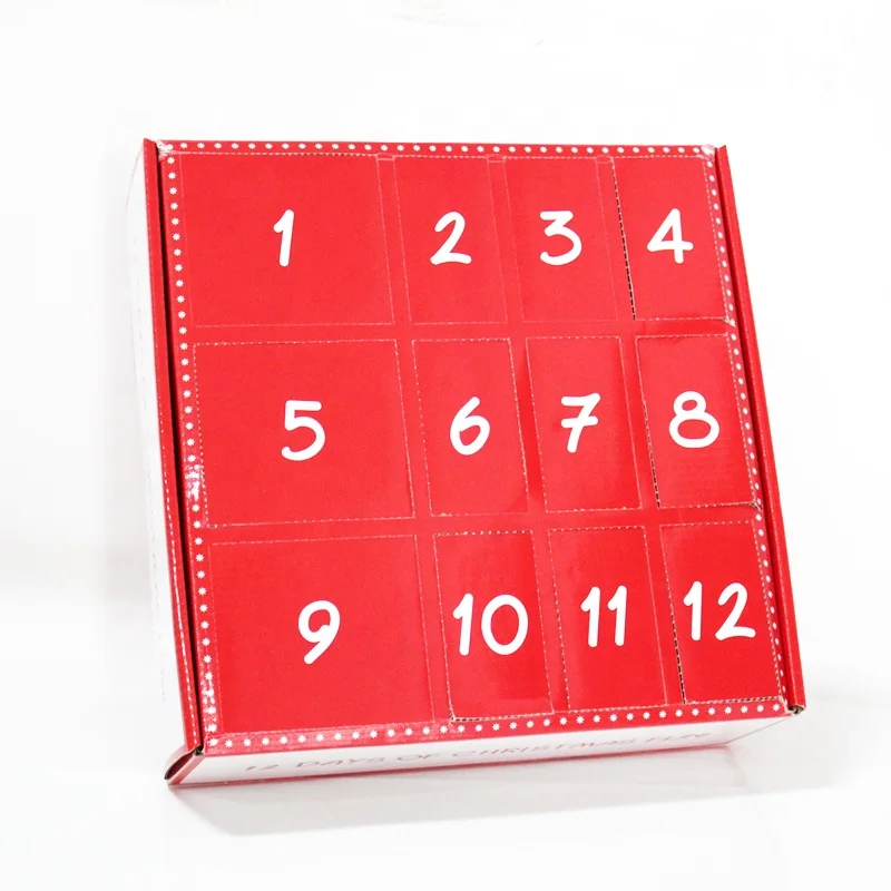 Wholesale custom cheap cardboard advent calendar christmas box 12 days fidget