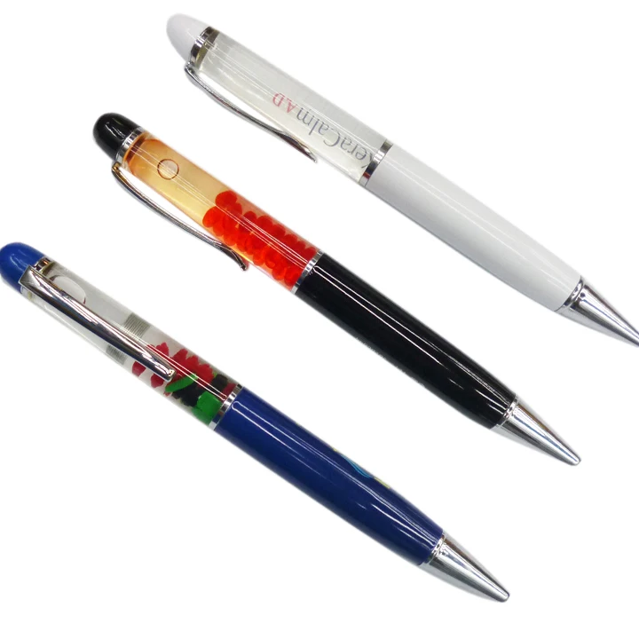 Custom Promotional White 3D liquid floating pen
