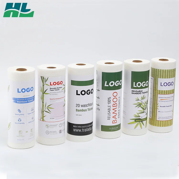 Nonwoven Oil Absorbent Towels Disposable Spunlace Cleaning Cloth Kitchen Reusable Bamboo Paper Towels