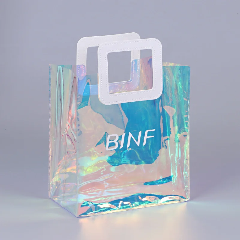 Wholesale Colorful Pvc Hand Bag Custom Logo Small Shopping Bags Fashion Gift Bags