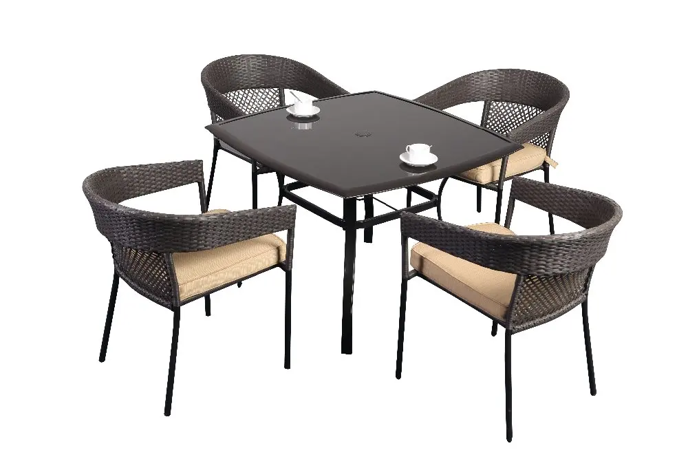 Patio Garden Wicker Bar Chairs Tables Set Rattan Furniture Garden