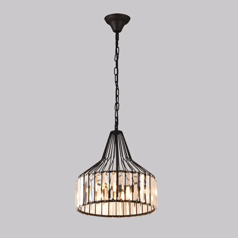 Factory direct sales product modern hanging black Restaurant wrought iron Kitchen Island  chandelier