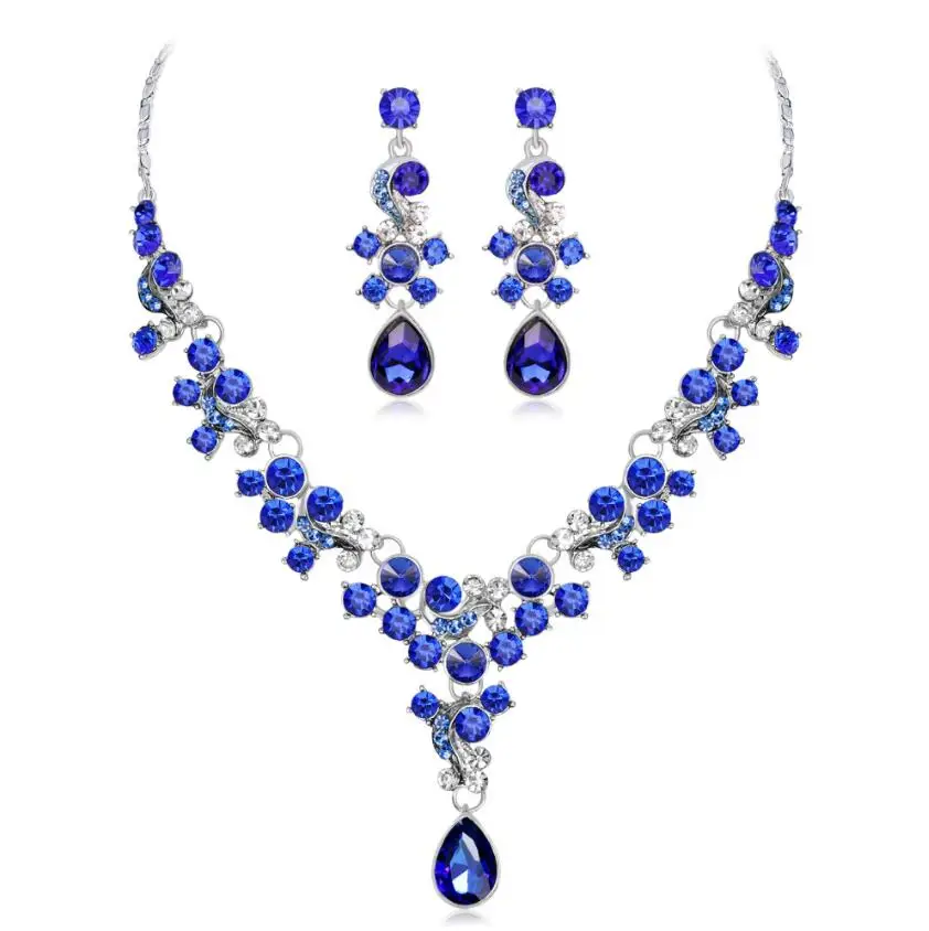 Women Dubai Costume Fashion Jewelry Sets Wedding 925 silver Necklace Set