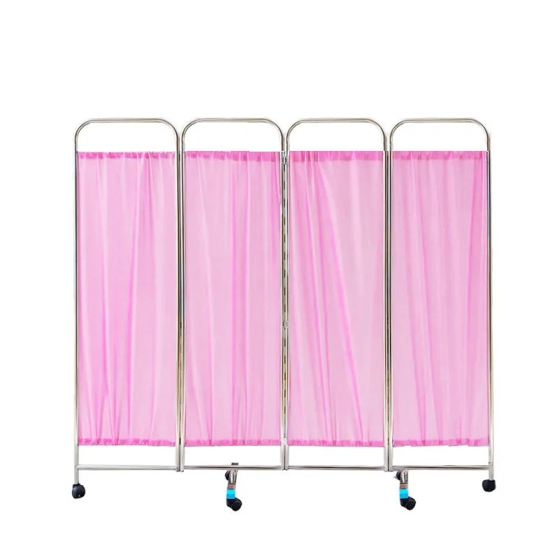 High Quality Stainless Steel Moveable 3 Fold Medical Folding Ward Screen