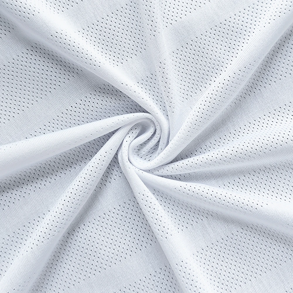 Factory Custom Wholesale Quick-drying 170gsm 100% Polyester Coarse Stripes Jacquard Bird Eye Mesh Sports Jersey Fabric