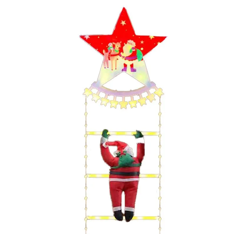 Christmas Decorative Ladder Lights with Santa Claus for Indoor Outdoor Xmas Tree Decoration LED Christmas Lights