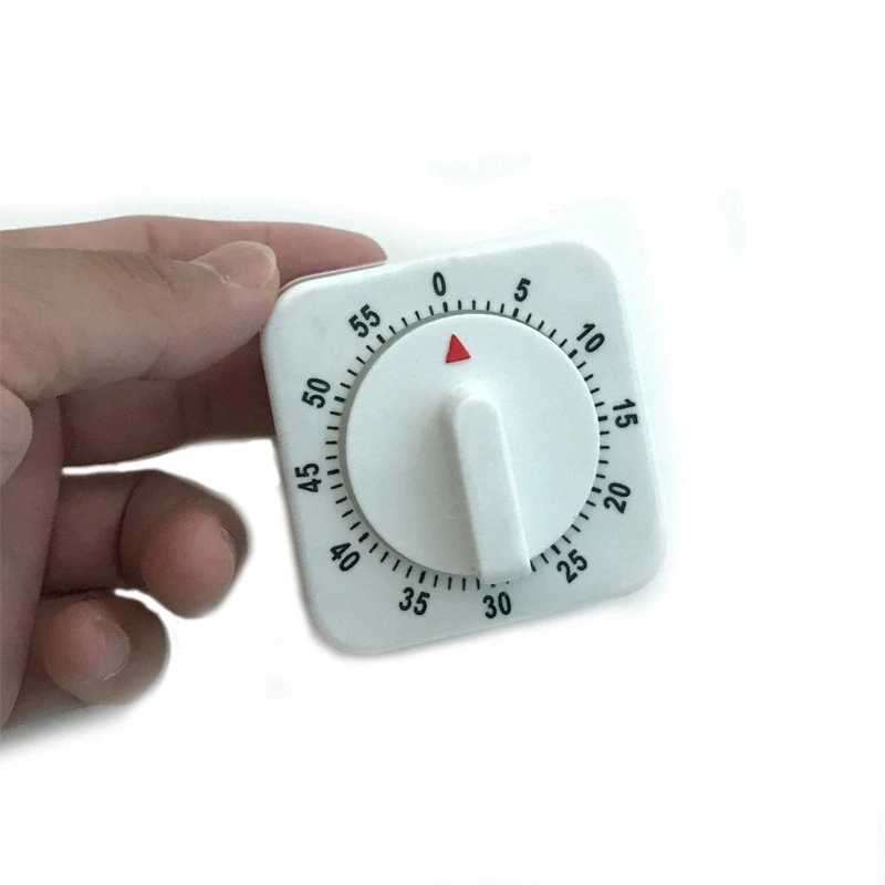 Square kitchen timer Mechanical timer 60 minutes