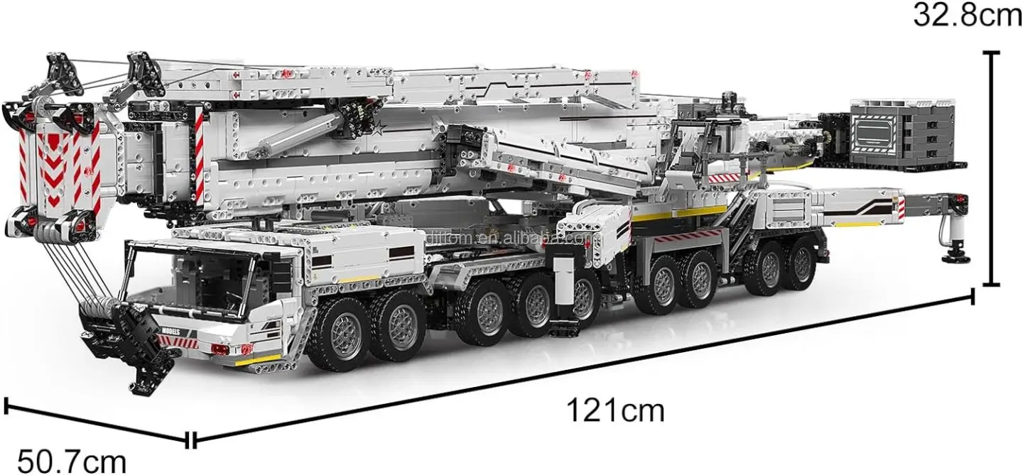 Mould King 17007 Liebherr LTM11200 Crane Truck Bricks 2.4G&APP Motorized Crane Technical Educational Model Building Blocks Toys