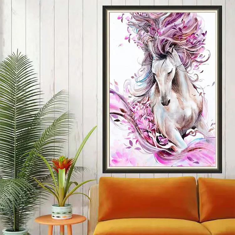5d Diamond Painting Colored Horse DIY Decorative  Hanging Painting