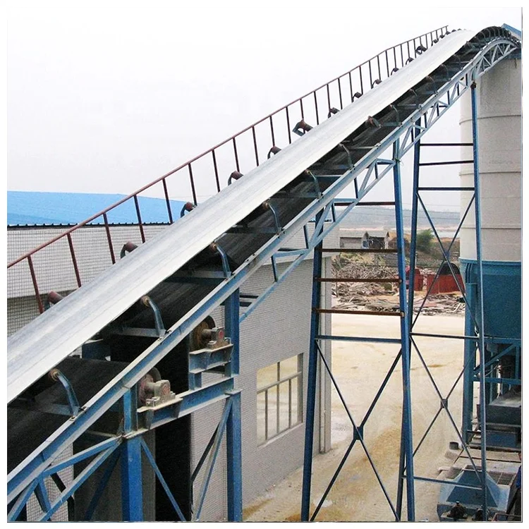 Scrap Waste Sorting Belt Conveyor Concrete Cement Stone Dirt Conveying Slope Conveyor