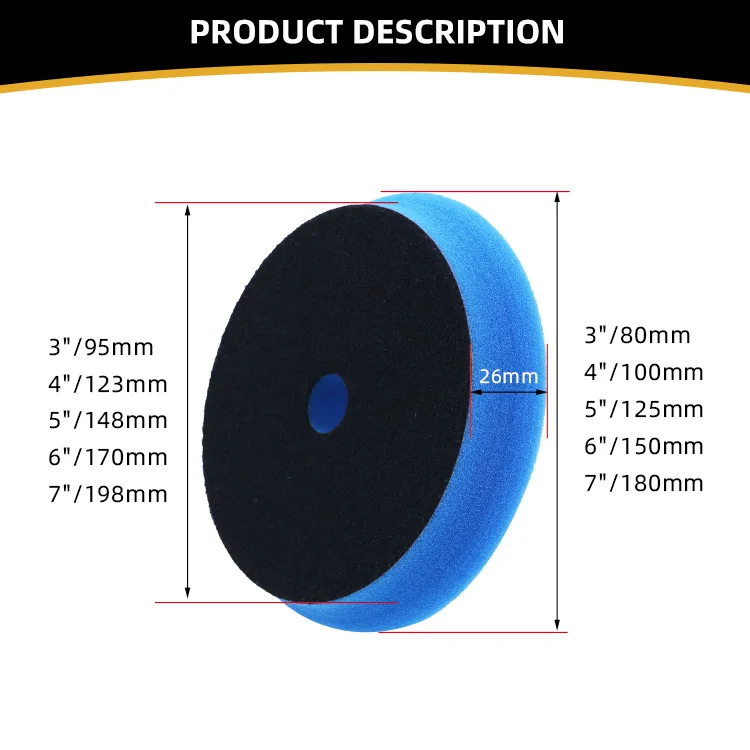 Custom Logo 6 Inch 150mm Small Honeycomb Shaped Oxidation Removeal Dual Action Car Polisher Pad