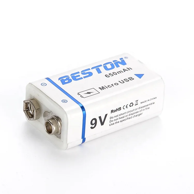 
Multimeter And Electronic Instrument Battery Liion Beston Usb 9V 650Mah Lithium Rechargeable Battery 