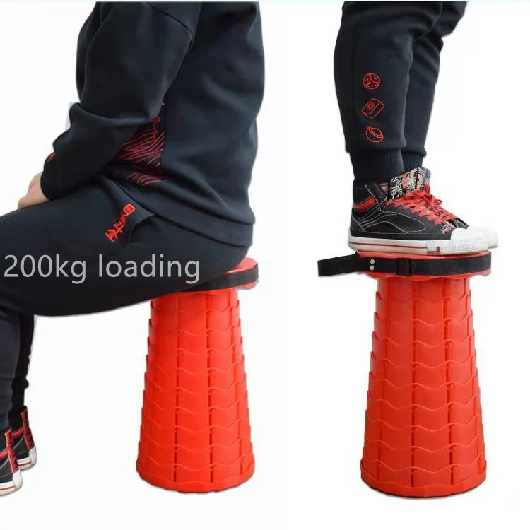 
High Quality Cheap Collapsable Portable Outdoor Plastic Stool Folding Telescopic Chair 
