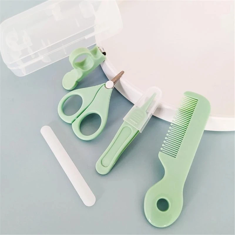 Infant Nail Clippers Scissors Hair Care Comb Set Newborn Booger Clip Nail Daily Care 5-piece Set Nail Supplies for Professionals