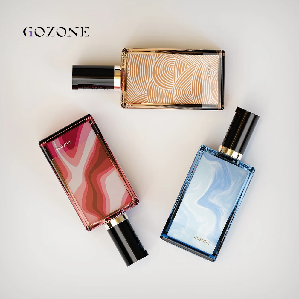 Chinese Fancy Colored Rectangular Modern Unique Green Square Luxury Custom Made Glass Perfume Spray Bottle