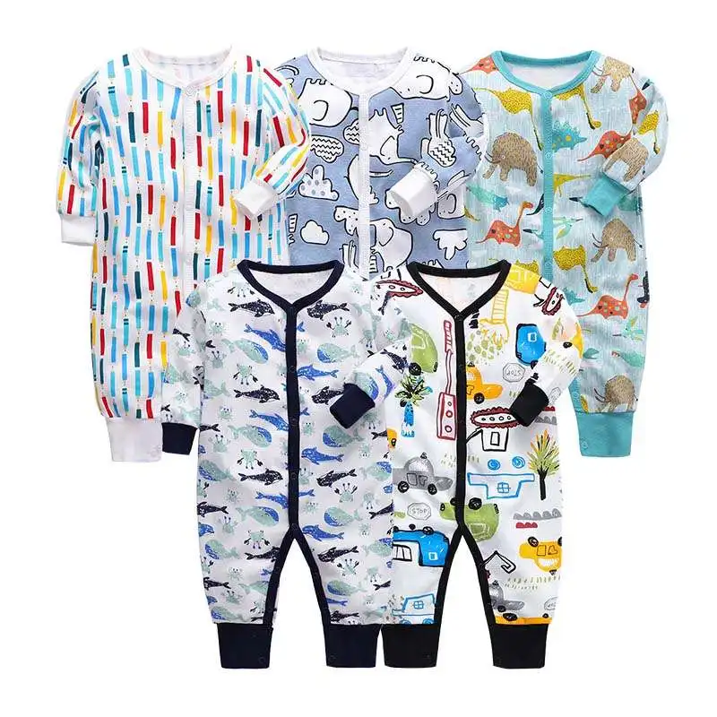
Ready to ship rompers baby boy girl clothes long sleeve autumn outfit set lovely stripe jumpsuit baby 