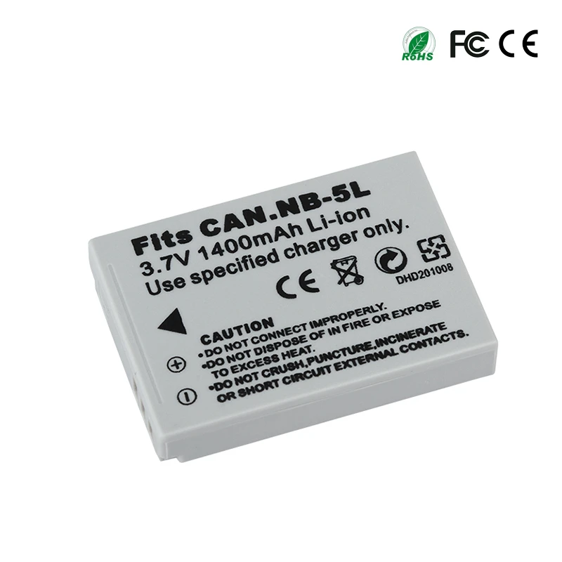 1400mAh Camera Spare Battery NB-5L NB 5L For Canon SX200is SX210IS SX220HS SX230HS CB-2LXE Shot S100 S110 SD950 SD