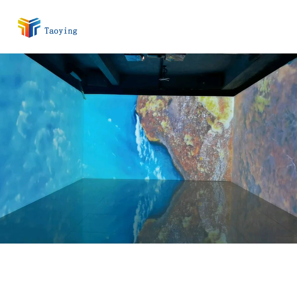 Short Throw Projector High Quality Immersive Holographic Projection Laser Projector 4K projection screen 3D Led Fan