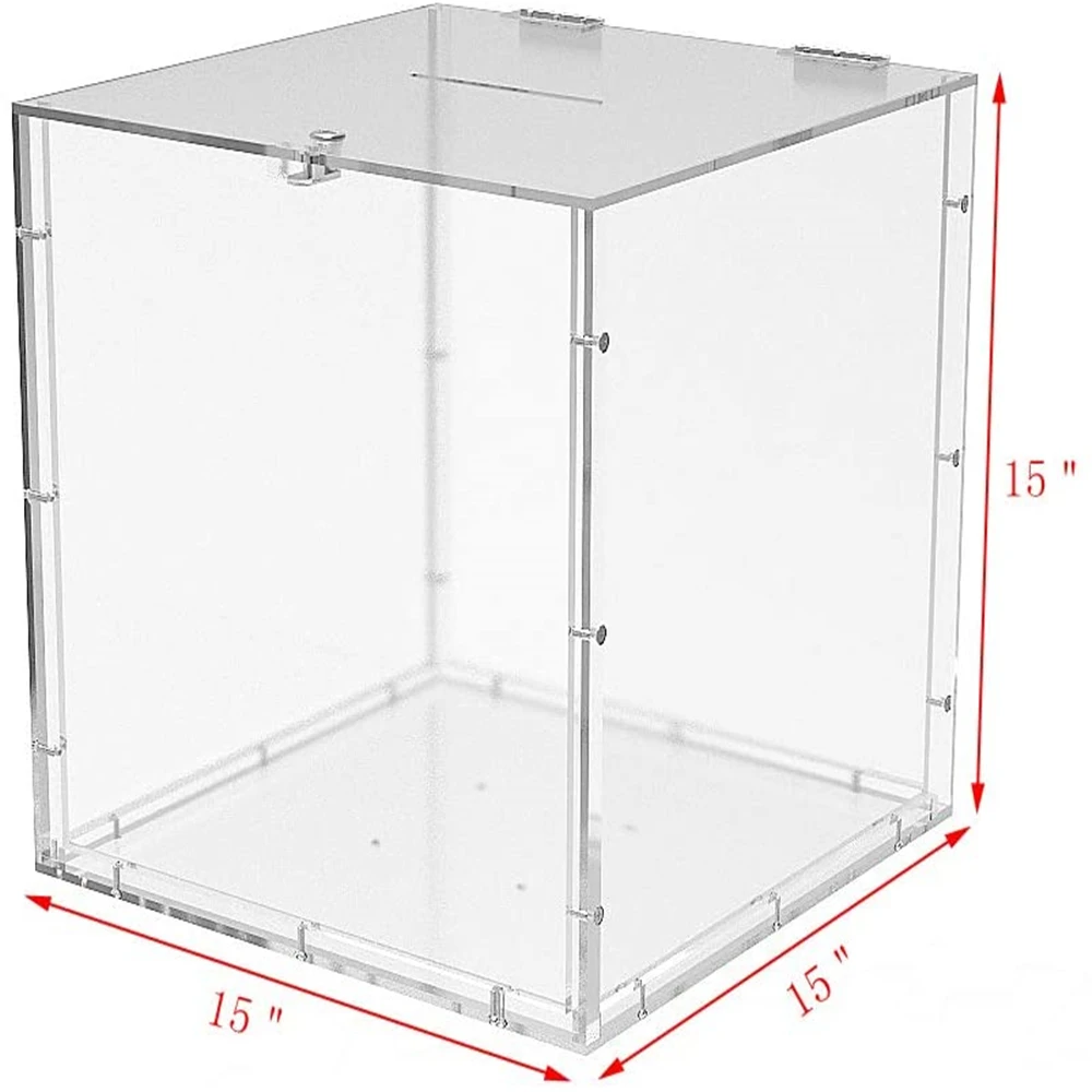 Clear Acrylic Large  Charity Donation Transparent Poll Collection Ballot Box