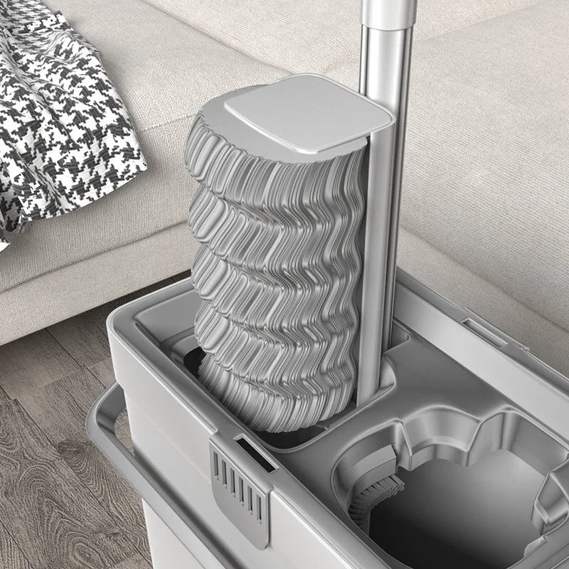 Magic Sponge Mop and Bucket Hand Free Bathroom Floor Squeegee Cleaning Tools Water Absorption Wiper Window Washing Spin Broom