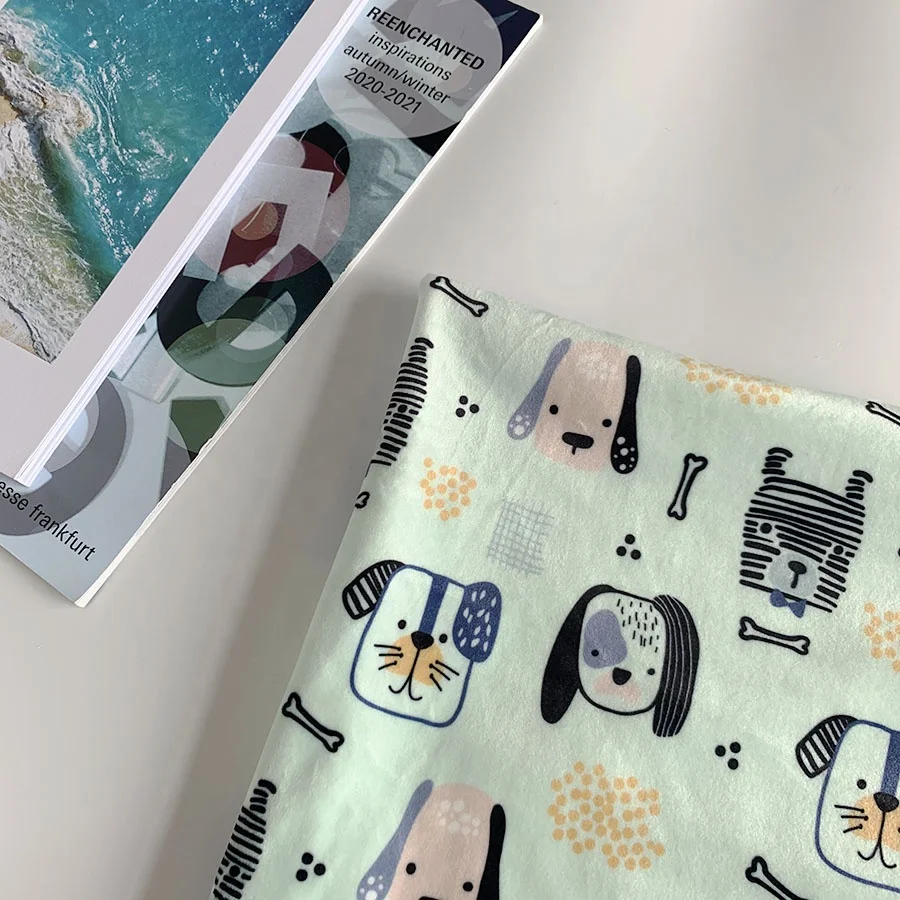 NO MOQ Custom Printed soft Minky spandex stretch precut fabric