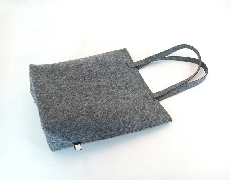 Fashion promotional recycled felt bag custom logo ladies shoulder bag shopping bag