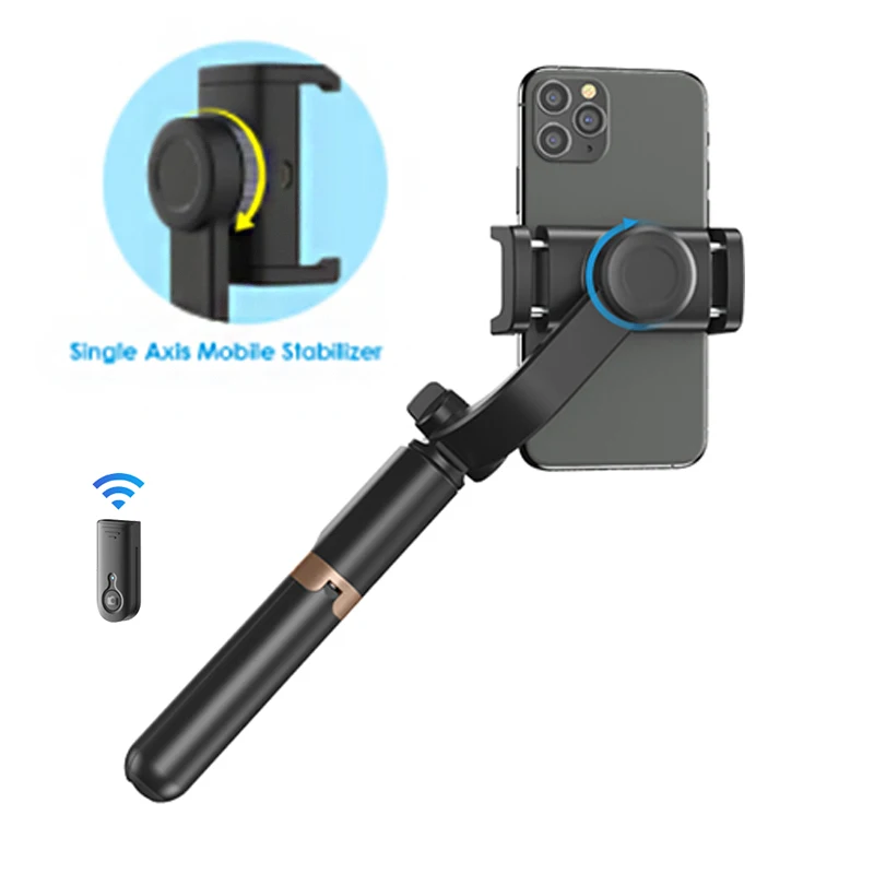 
Aluminum alloy selfie stick Uniaxial stabilizer Shockproof Waterproof Gimbal Motion Selfie Stick 360-degree Free Switch 
