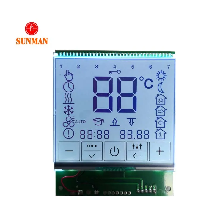 Factory custom monochrome tn htn stn fstn va lcd touch screen 7 segment motorcycle thermostat lcd display