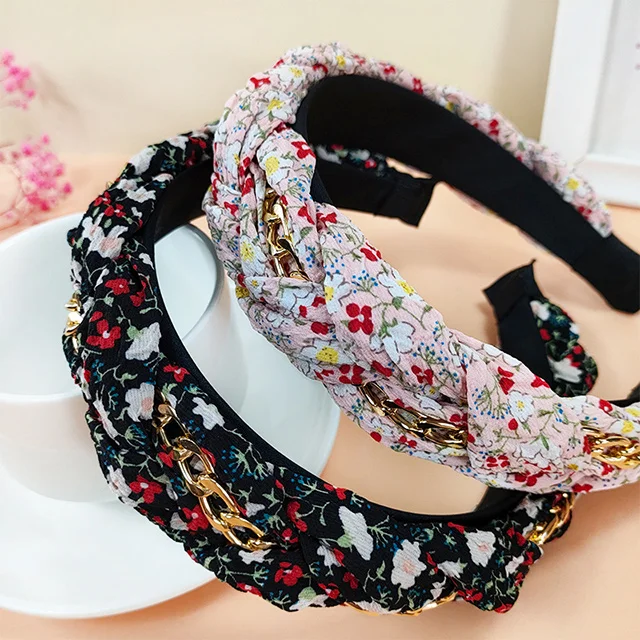 Factory New Style Boho Headband Bright Floral Hair Accessories Fashion Braided Headband