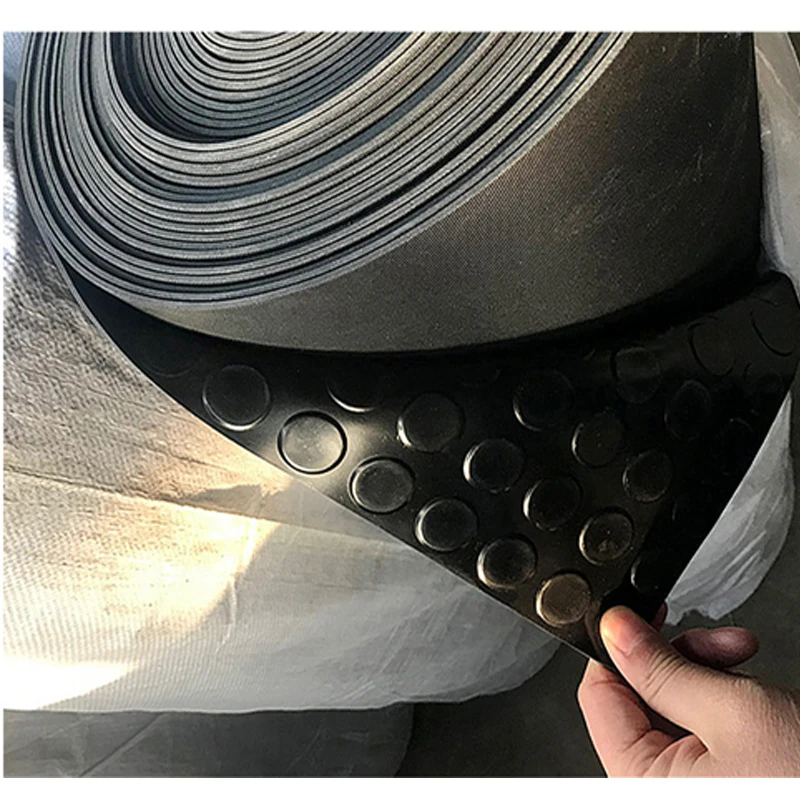 3mm round buckle pattern rubber plate buffer damping truck pad