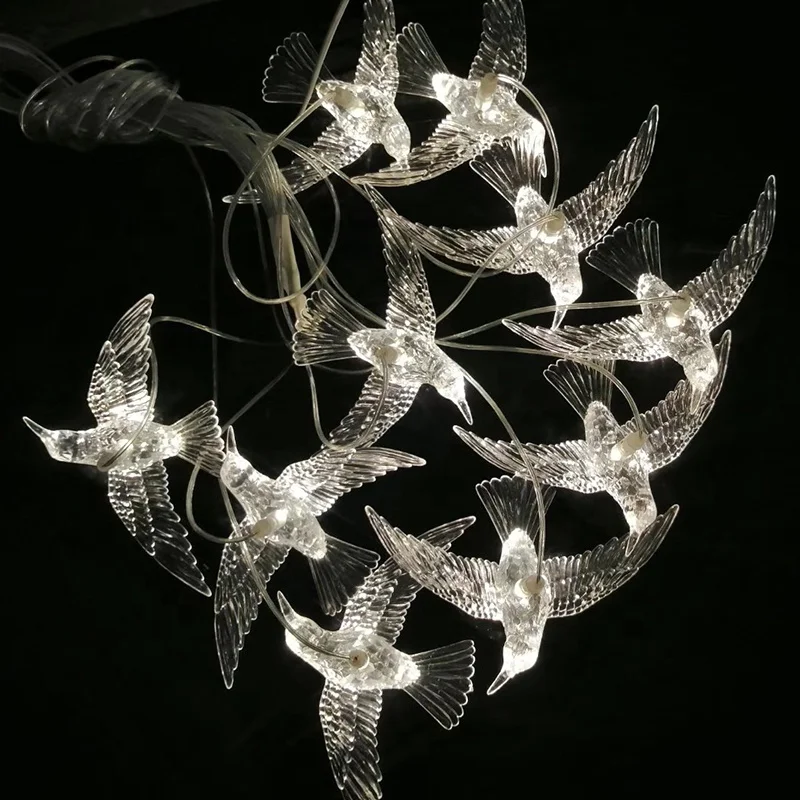Украшения со светодиодной подсветкой Свадебная Подвесная лампа 10 светодиодный птица хрустальная люстра для окна Свадебные украшения