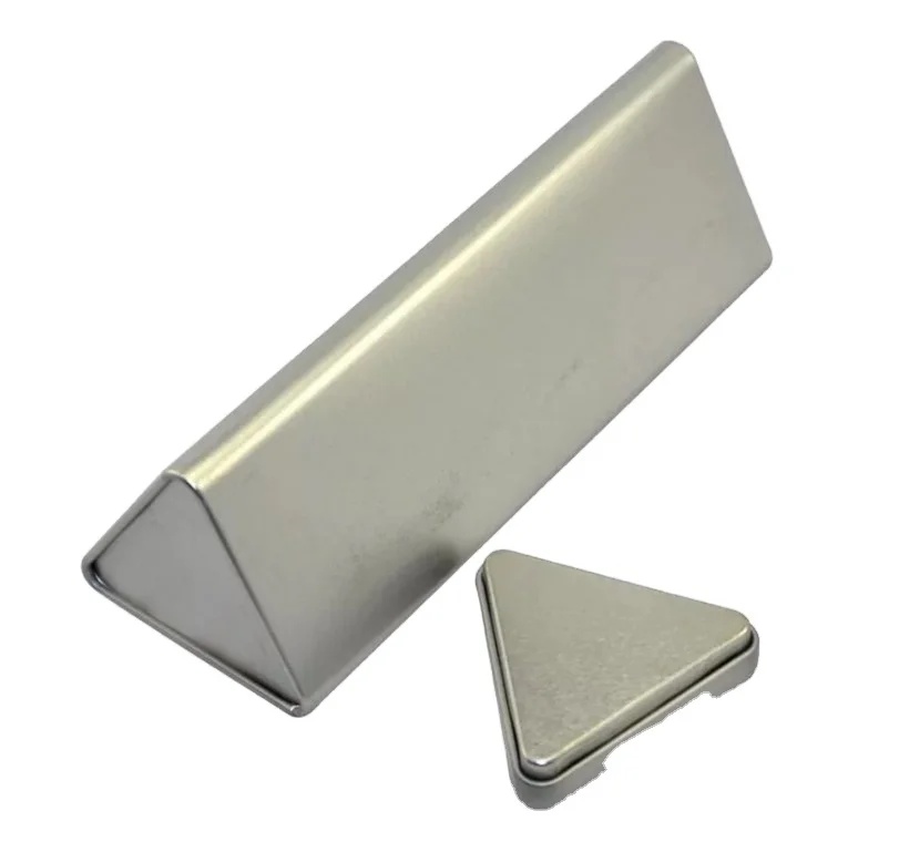 custom triangle shape metal gift  tin packing box