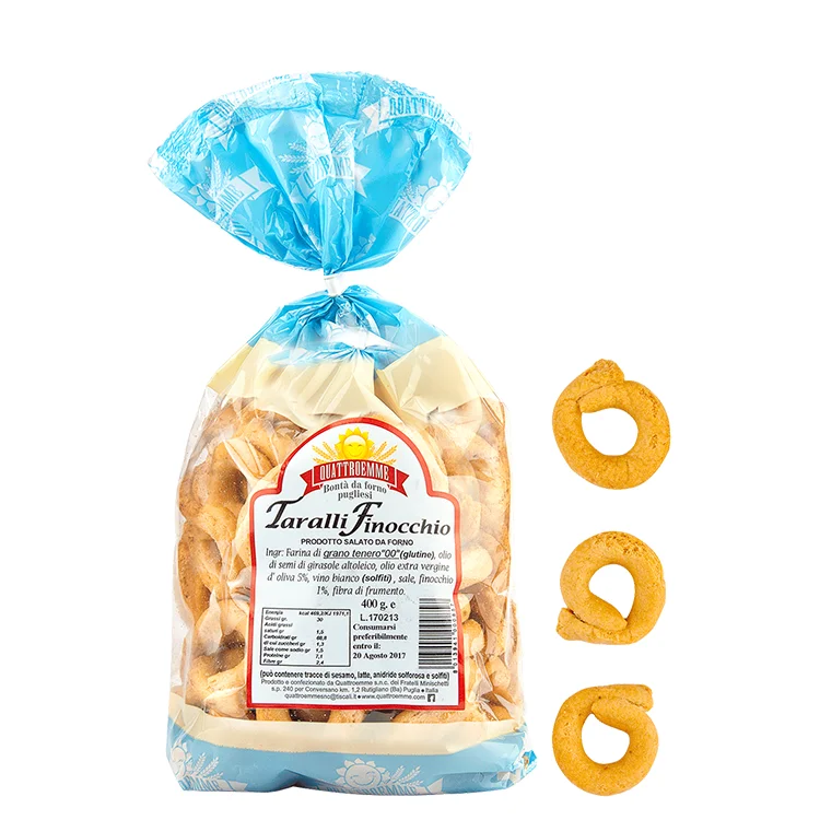 400g fennel snacked taralli with extra virgin olive oil