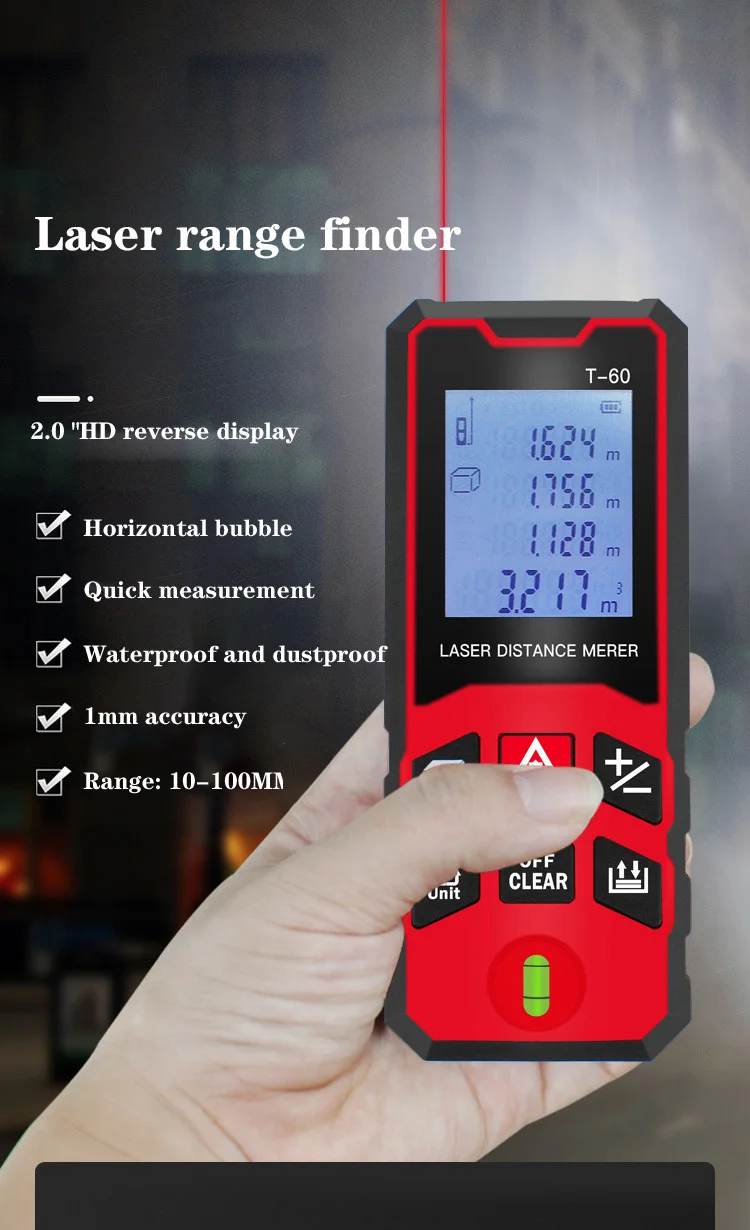 Manufacturer wholesale measuring tools laser range finder 40m 60m 80m 100m infrared  laser electronic ruler