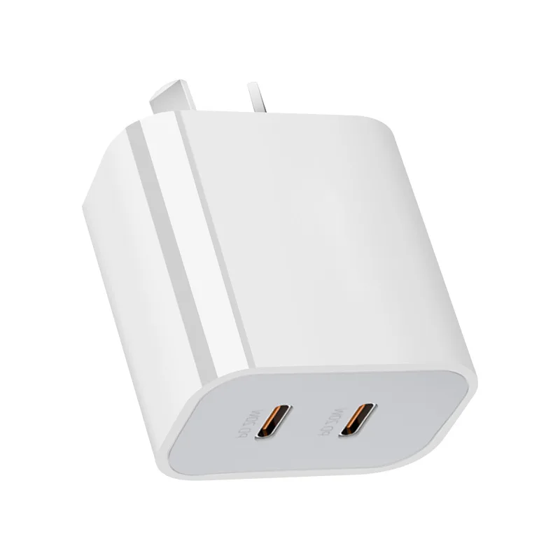 Multiport Power Adapter 40W US EU AU UK Plug Charger PD 20W Dual USB C Type Fast Charging Type C Wall Chargers