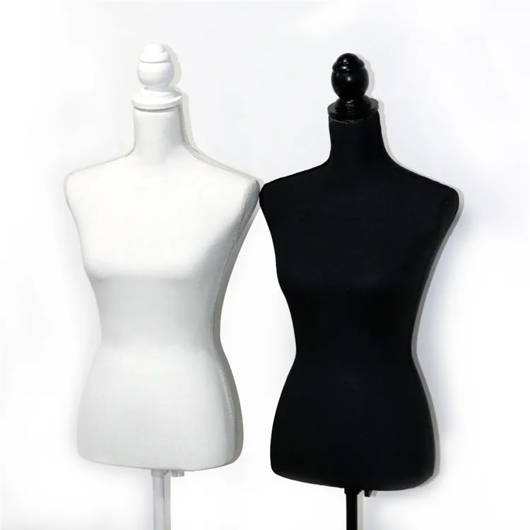 Latest design black female upper body mannequins and best mini plastic female torso mannequin