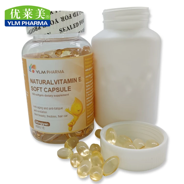 Vitamin e softgel 400IU regulate blood lipids private label 100 capsules in bottles create your own brand